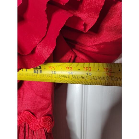 NEW Flamenco Tango Red Multi Tiered Dress SMALL cocktail ayered Fiesta Formal - Picture 12 of 13